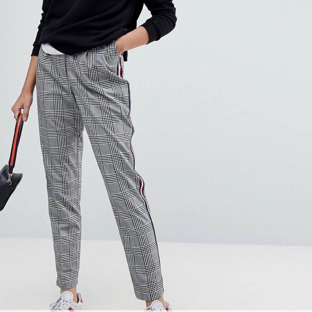 ASOS high waisted plaid pants